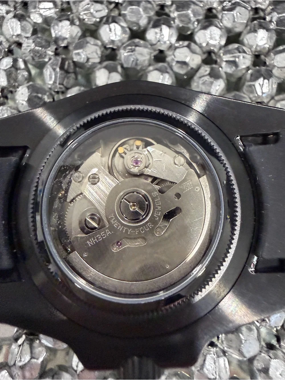 Seiko Men's Black Watch with Orange Hands and Markers
